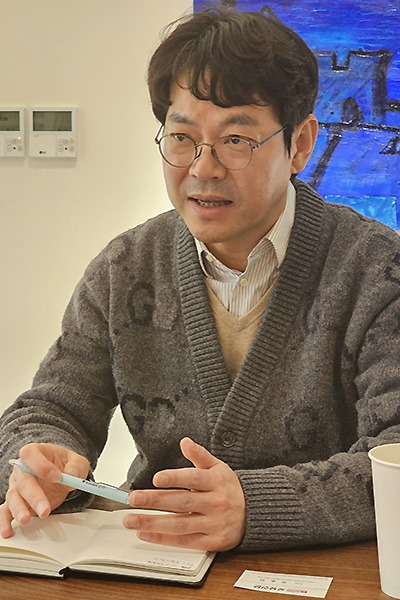 ▲ 인터뷰 중인 박종훈 뉴로메카 대표(사진=전승민 기자)