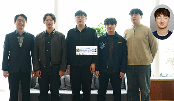 ▲광주과학기술원(GIST)연구팀이고성능무료 바카라사이트손파지기술을개발했다.(왼쪽부터)AI융합학과이규빈교수,노상준박사과정생,김종원·강래영·남동우석박사통합과정(박사과정),백승혁한국기계연구원선임연구원(사진=GIST)