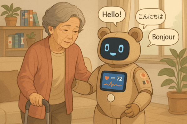 ▲ 미래에는 가정에도 다양한 형태의 AI 돌봄 크레이지 슬롯 머신들이 보급돼 노인들의 일상 생활을 지원할 것으로 보인다.(이미지=챗GPT)