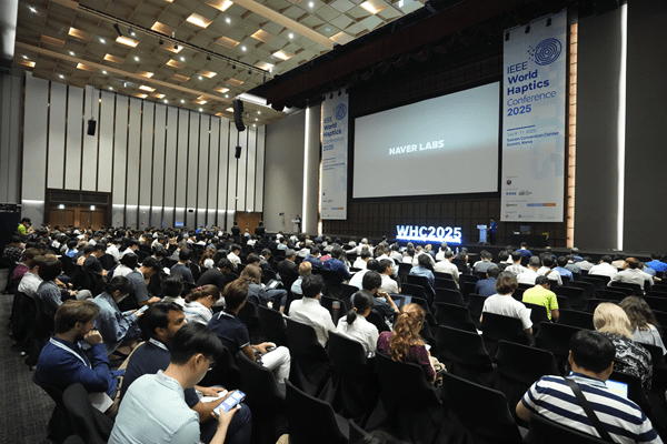 ▲토토 바카라 사이트 World Haptics Conference 2025 기조강연 현장.(사진=WHC 2025 사무국)