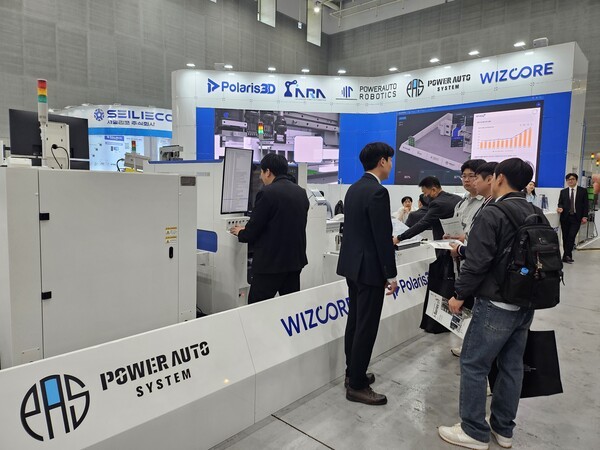 ▲1일 개막한 ‘2026 스마트 SMT&PCB 어셈블리’ 전시회의 파워오토로보틱스, 폴라리스쓰리디 등 5개사 부스. (사진=가상 바카라신문) 