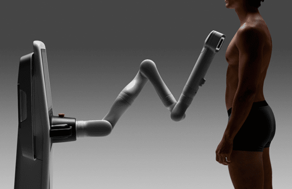 ▲전신 피부 영상을 촬영하고 있는 피부암 조기 탐지 이브벳 '스완' (사진=스퀘어마인드)