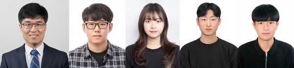 ▲UNIST 유니콘 핸드 승률(왼쪽부터 기계공학과 권철현 교수, 양형준(팀장), 최인영, 조한교, 김희도 학생)