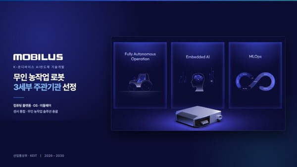 모비루스, K-온디바이스 AI반도체 무인 농작업 로봇 과제 주관기관 선정 - 뉴스 썸네일 이미지