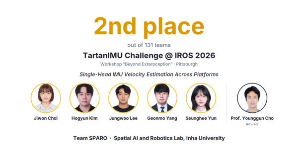 Inha University SPARO Wins IROS 2026 Workshop Award and Places Second in IMU Challenge